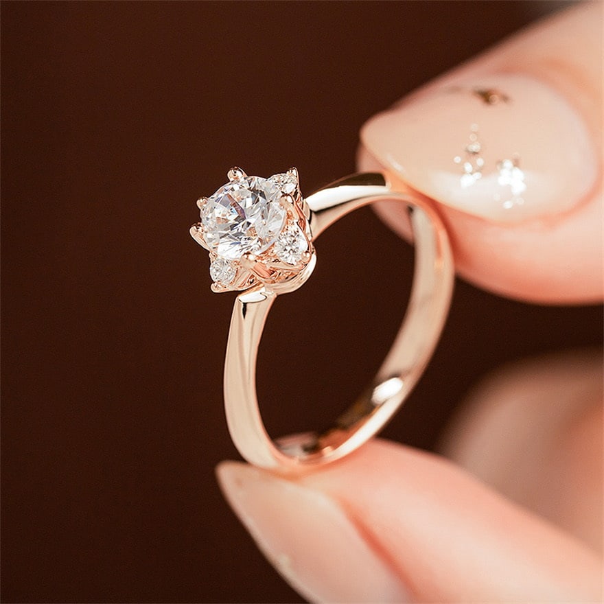 Gia Certified 14k Gold 0.70 Ct Natural I Si1 3ex Round Diamond Ring - 2