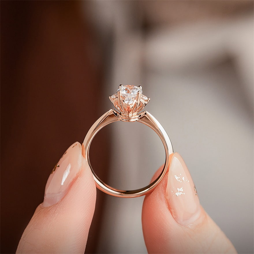 Gia Certified 14k Gold 0.70 Ct Natural I Si1 3ex Round Diamond Ring - 3