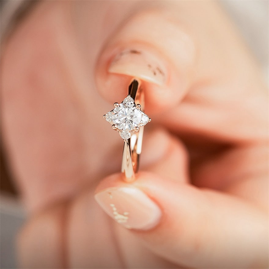 Gia Certified 14k Gold 0.70 Ct Natural I Si1 3ex Round Diamond Ring - 4