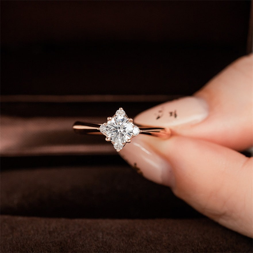 Gia Certified 14k Gold 0.70 Ct Natural I Si1 3ex Round Diamond Ring - 8