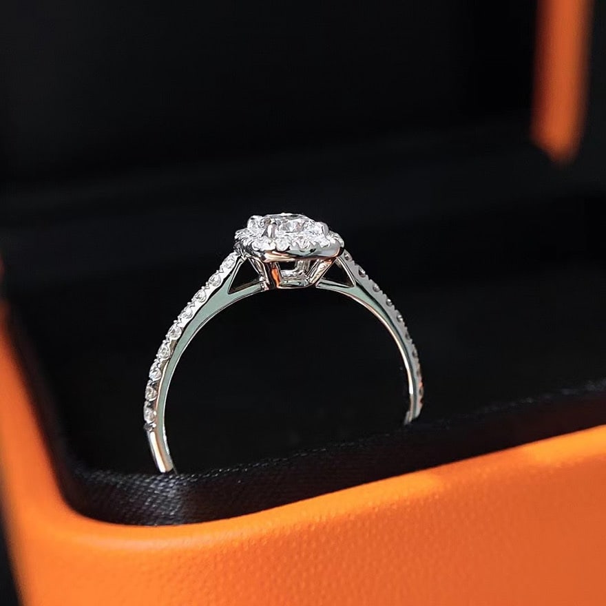 Gia Certified 14k Gold 0.50 Ct Natural H Vs1 Cushion Diamond Ring - 5