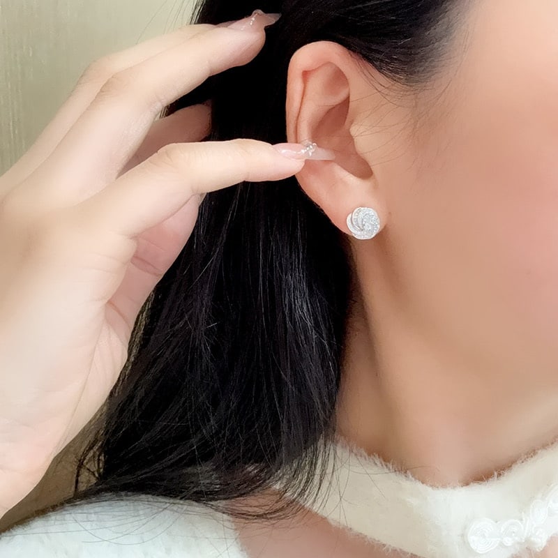 14k Gold 0.50 Ct Natural H Diamond Earrings - 4