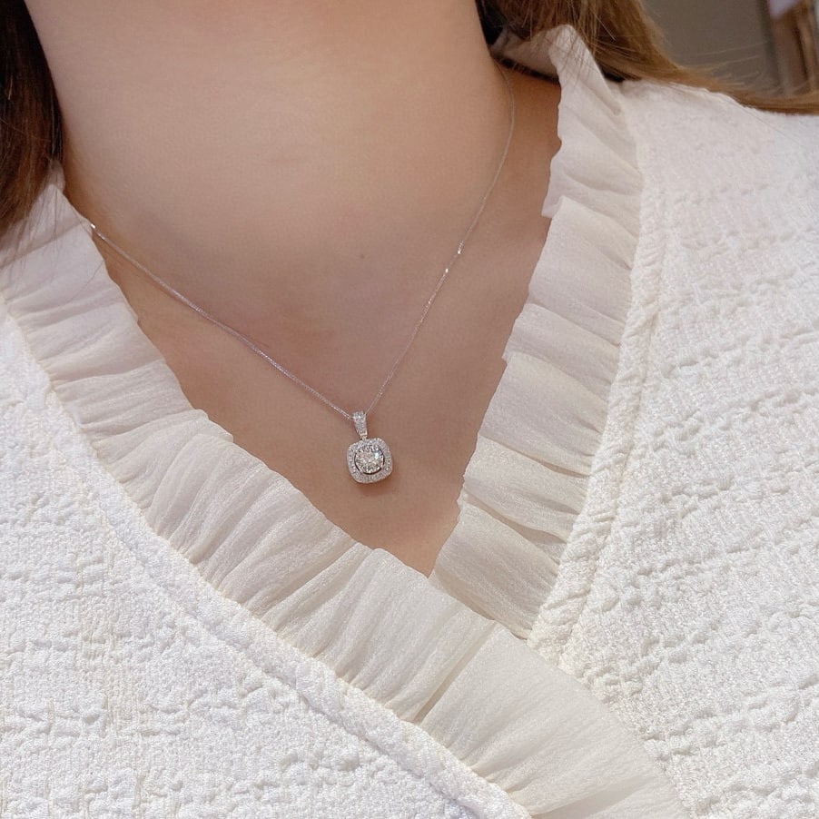 14k Gold 0.50 Ctw Natural H Diamond Necklace - 5