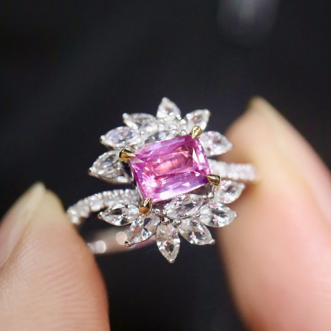 14k Gold 0.92 Ctw Natural Sapphire & Diamond Ring - 2