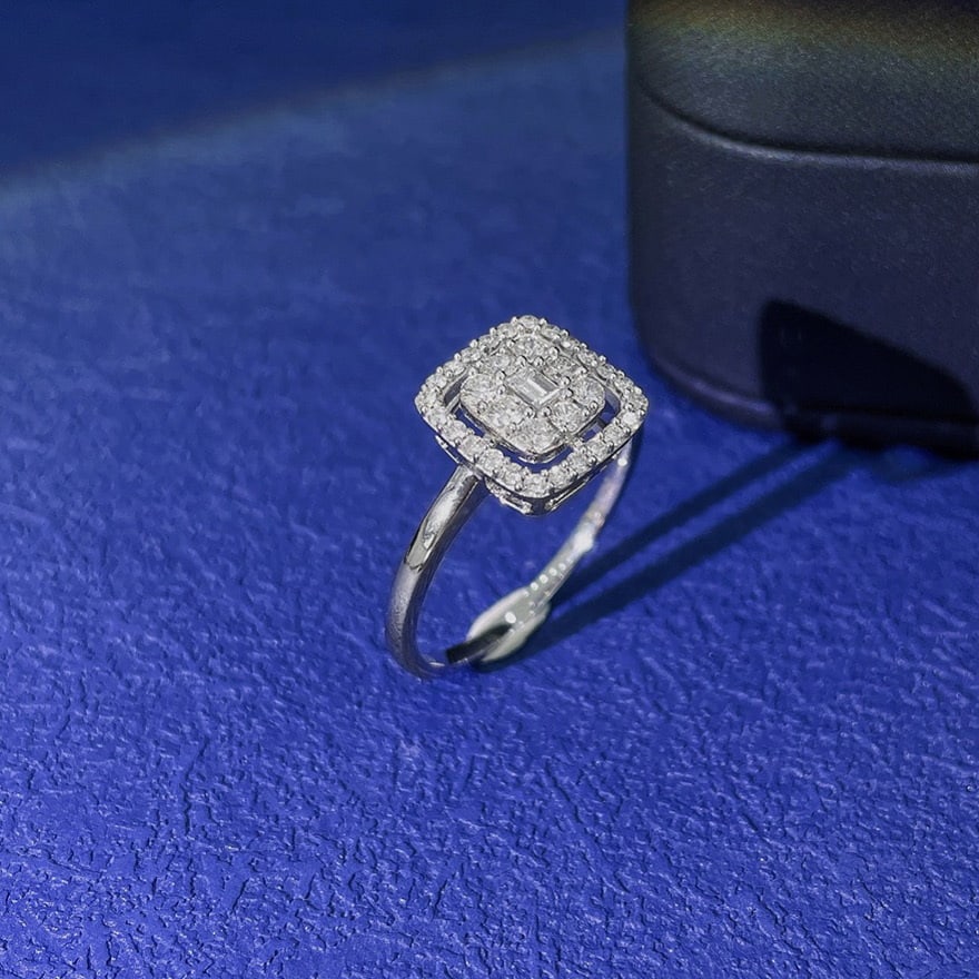 14k Gold 0.40 Ct Natural H Diamond Ring - 2