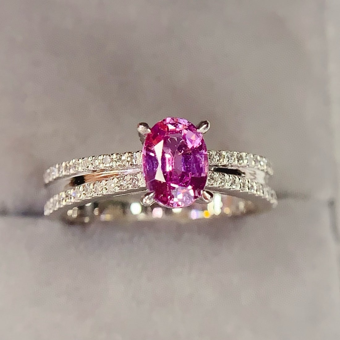 14k Gold 1.01 Ct Natural Sapphire & Diamond Ring - 2