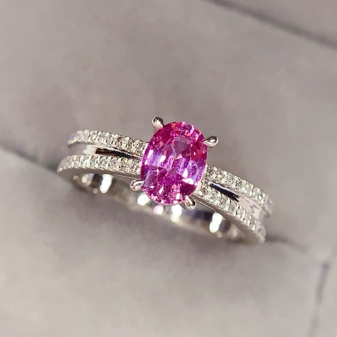 14k Gold 1.01 Ct Natural Sapphire & Diamond Ring - 4