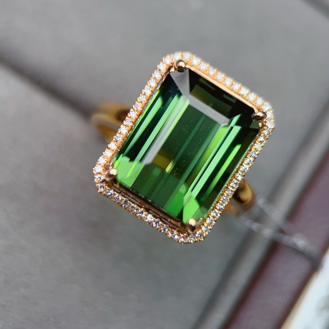 14k Gold 9.02 Ctw Natural Tourmaline & Diamond Ring - 3