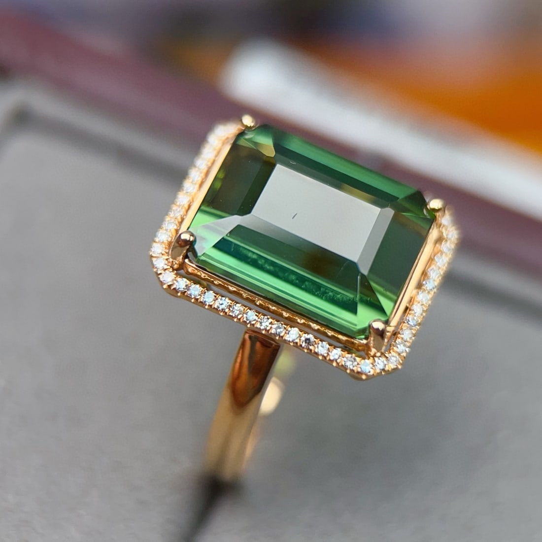 14k Gold 9.02 Ctw Natural Tourmaline & Diamond Ring - 5
