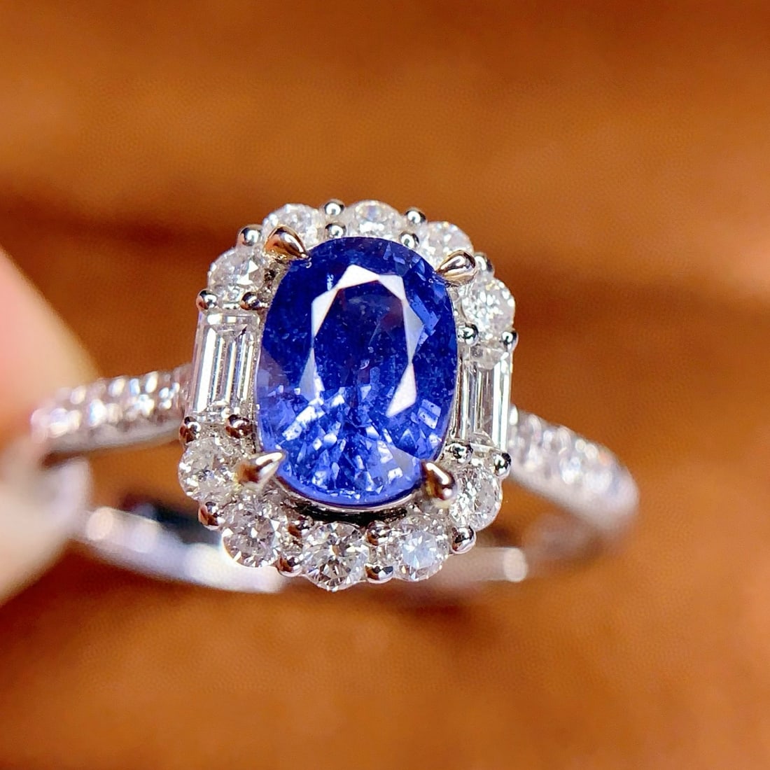 14k Gold 1.32 Ct Natural Sapphire & Diamond Ring - 2