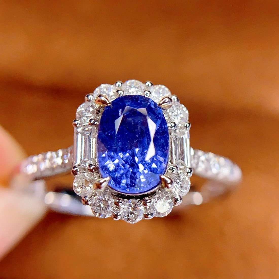 14k Gold 1.32 Ct Natural Sapphire & Diamond Ring - 5