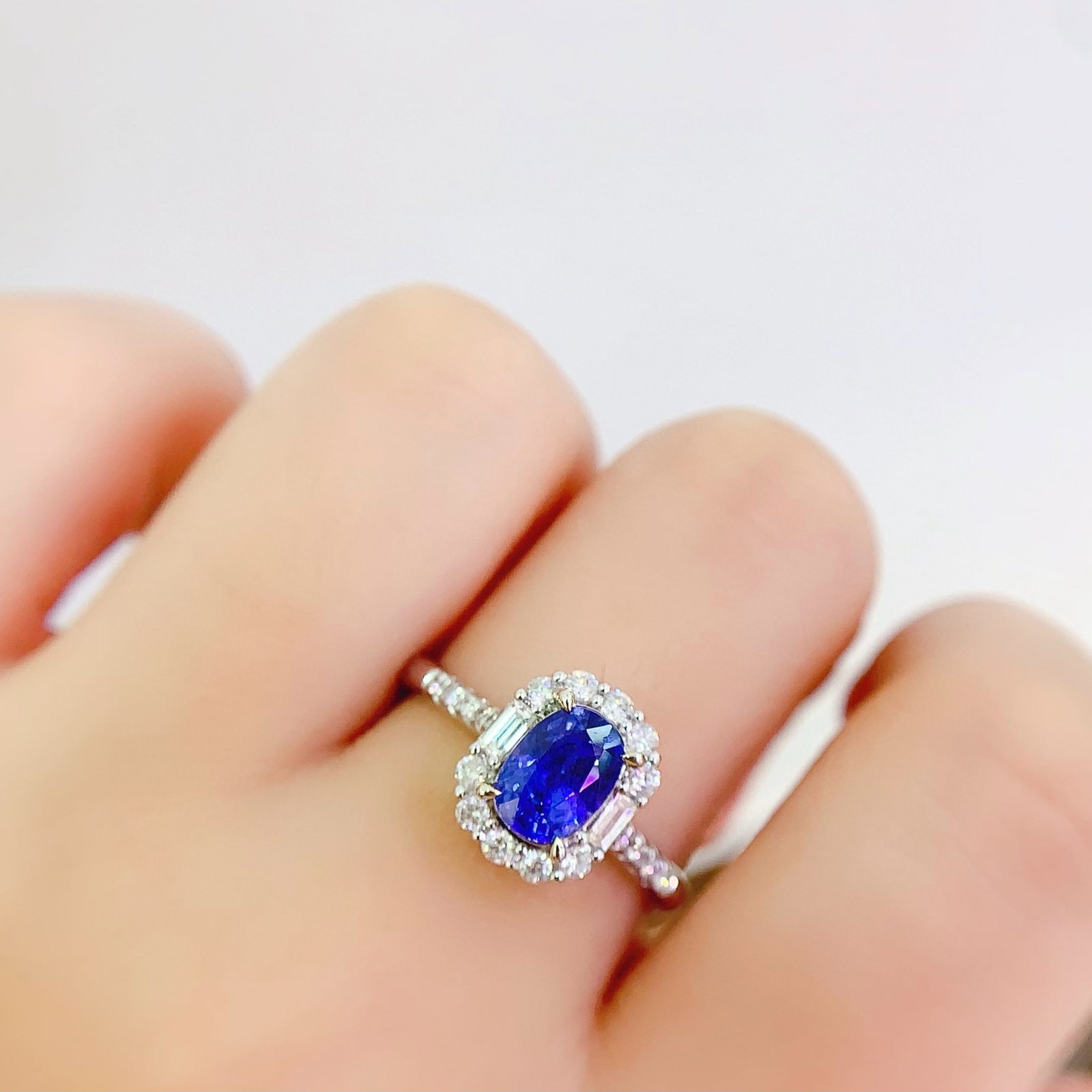 14k Gold 1.32 Ct Natural Sapphire & Diamond Ring - 6