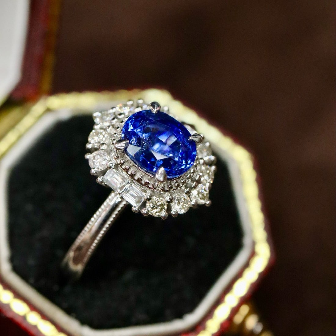 14k Gold 2.13 Ctw Natural Sapphire & Diamond Ring - 2