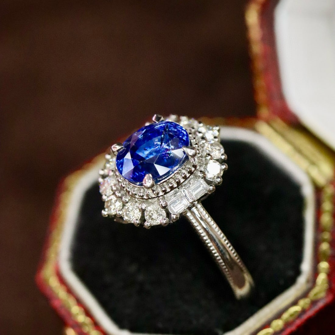 14k Gold 2.13 Ctw Natural Sapphire & Diamond Ring - 5