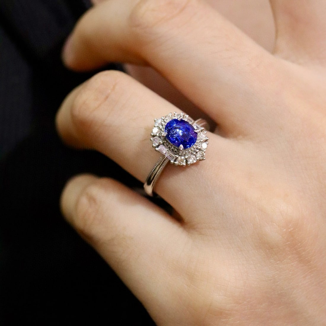 14k Gold 2.13 Ctw Natural Sapphire & Diamond Ring - 6