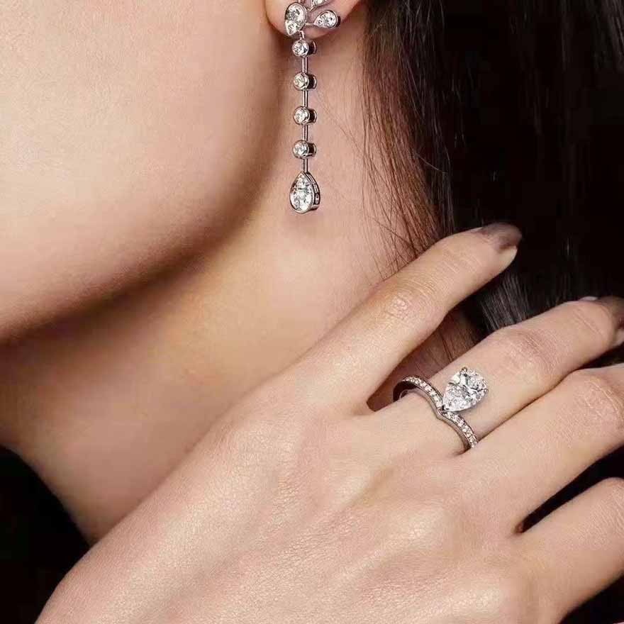 Gia Certified 14k Gold 0.30 Ct Natural F Vs2 Pear Diamond Ring - 2