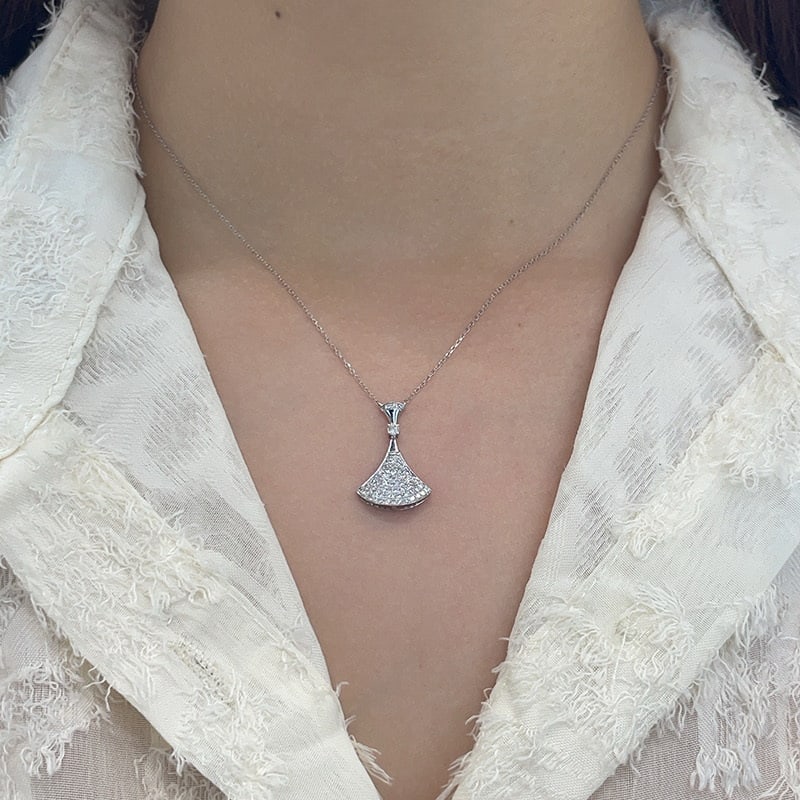 14k Gold 0.46 Ct Natural H Diamond Necklace - 3