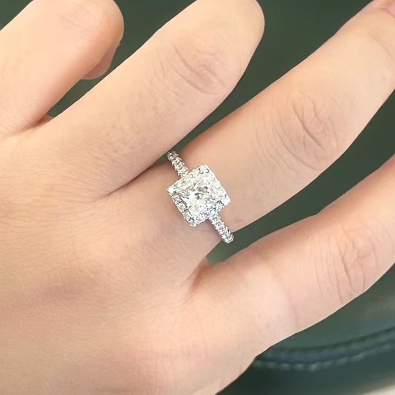 Gia Certified 14k Gold 1.00 Ct Natural I Vvs2 Princess Diamond Ring - 4