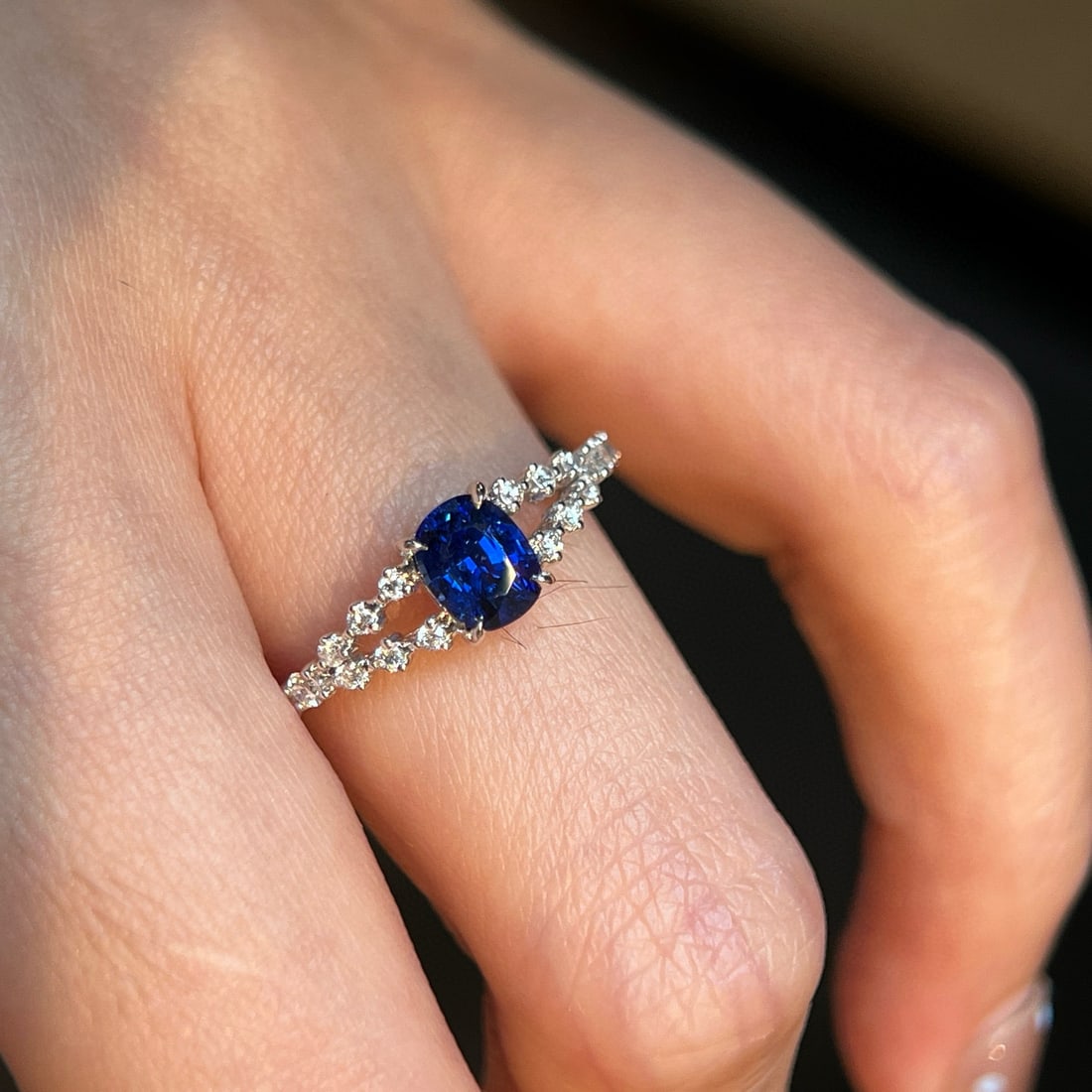 14k Gold 1.06 Ctw Natural Sapphire & Diamond Ring - 2
