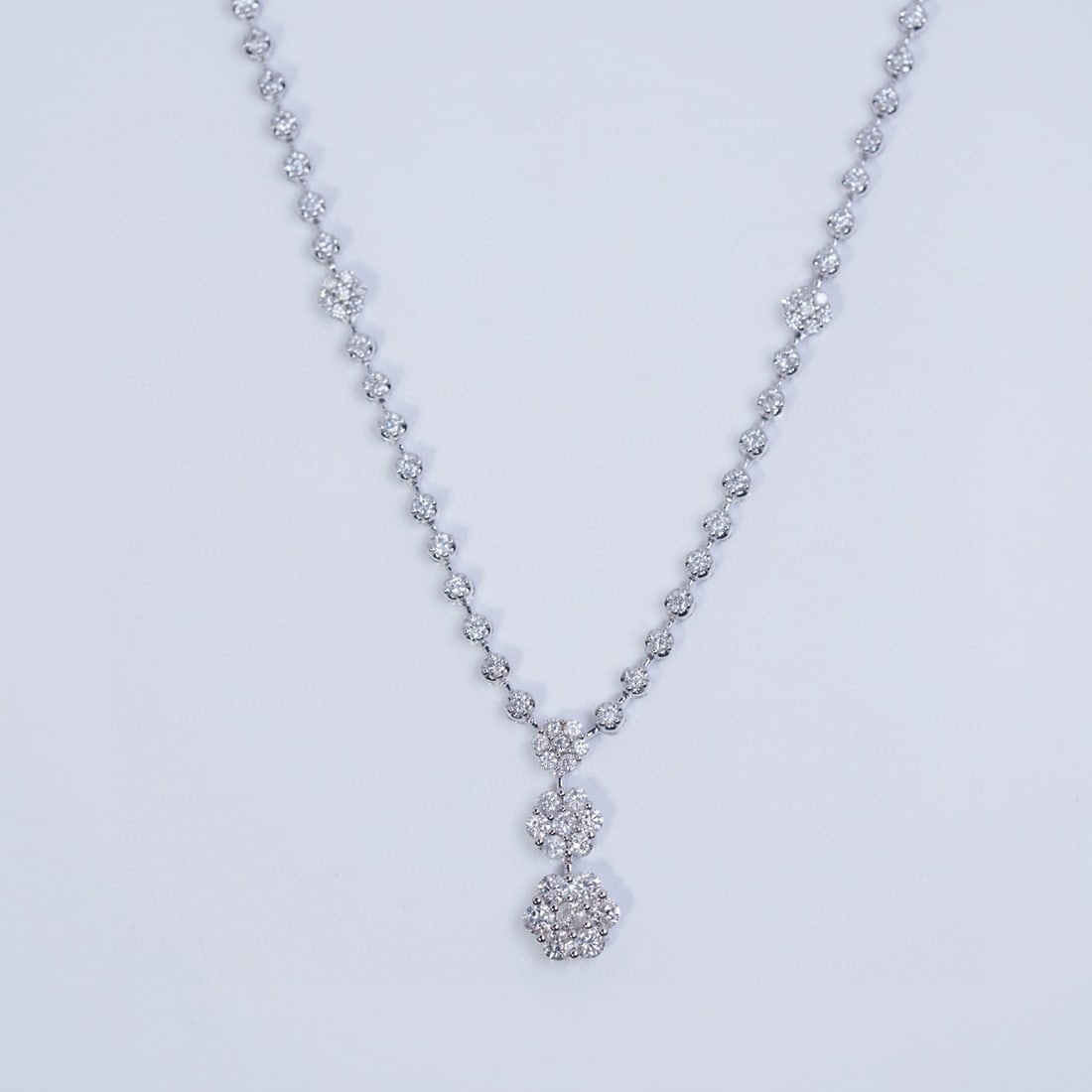 14k Gold 2.80 Ct Natural H Diamond Necklace - 6