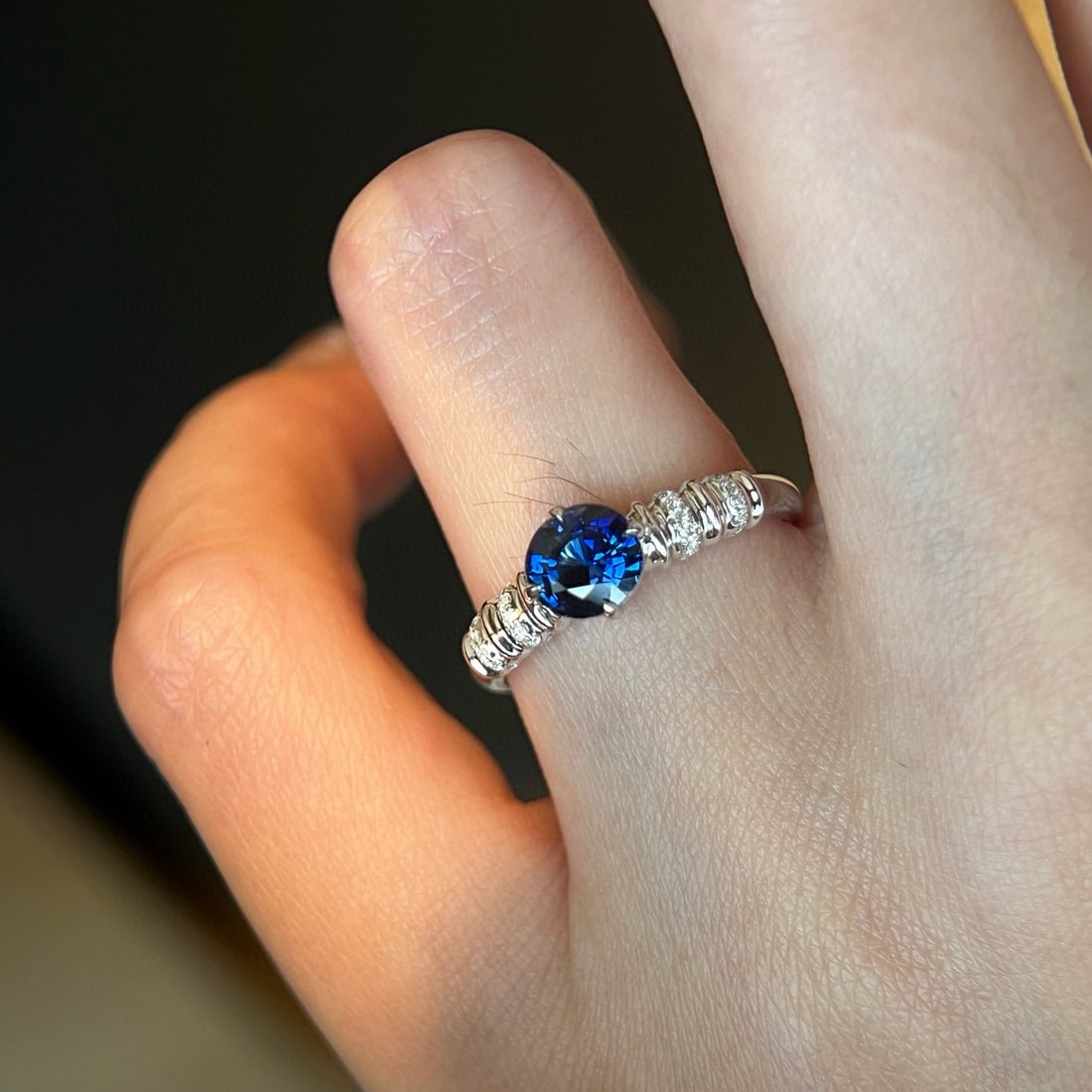14k Gold 1.01 Ctw Natural Sapphire & Diamond Ring - 3