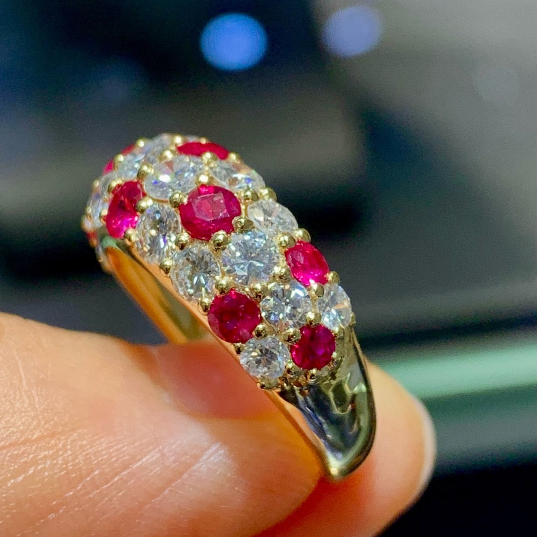 14k Gold 2.66 Ctw Natural Ruby & Diamond Ring - 7