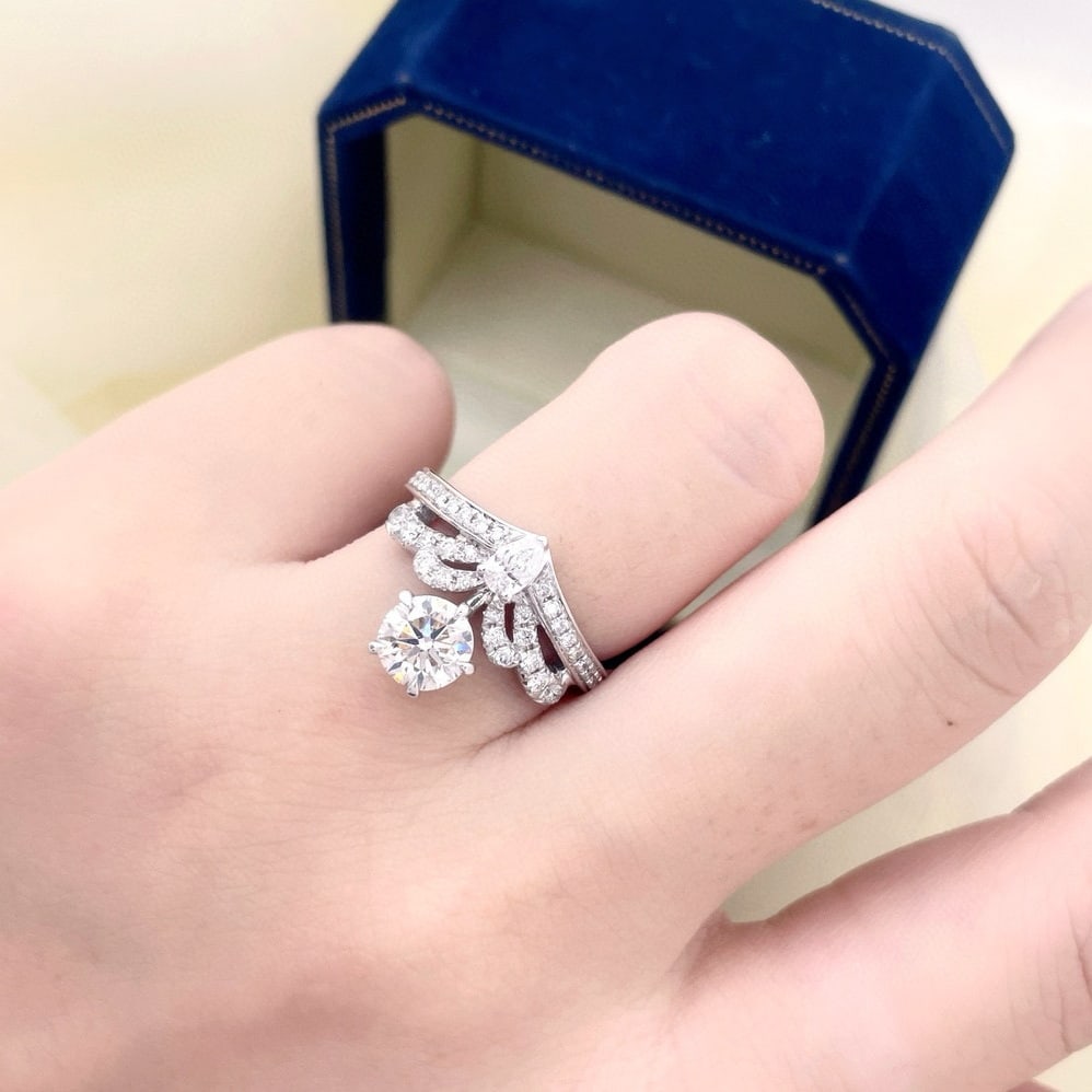 14k Gold 1.50 Ctw Natural H Diamond Ring - 7