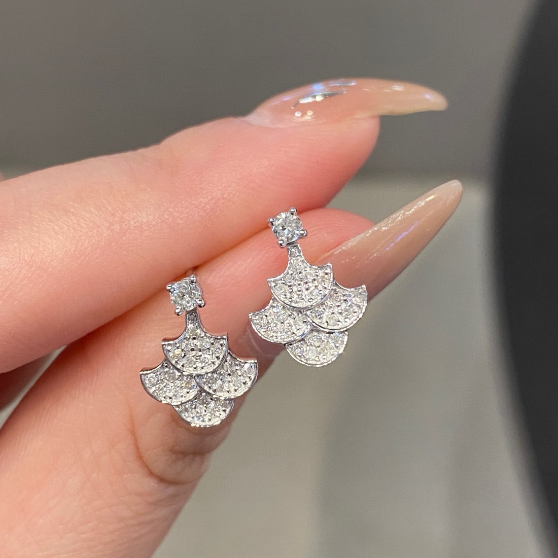 14k Gold 0.34 Ct Natural H Diamond Earrings - 3