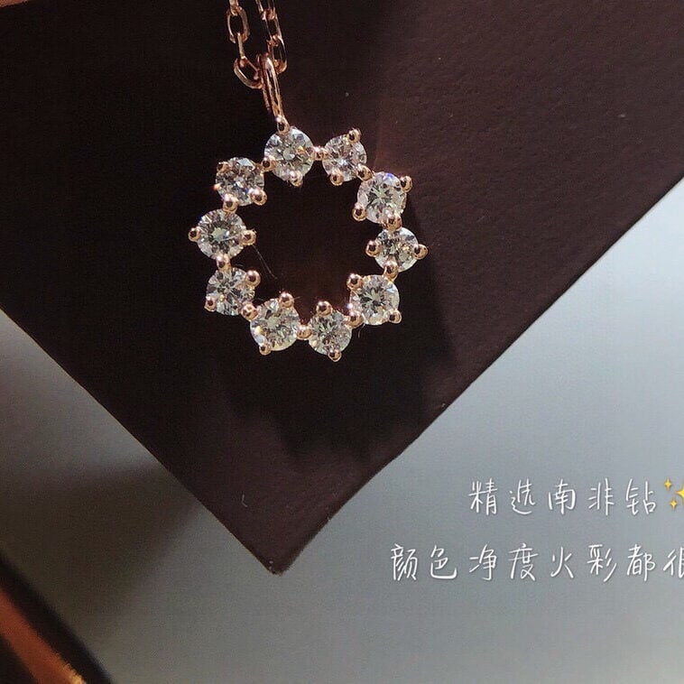 14k Gold 0.21 Ct Natural H Diamond Necklace - 3