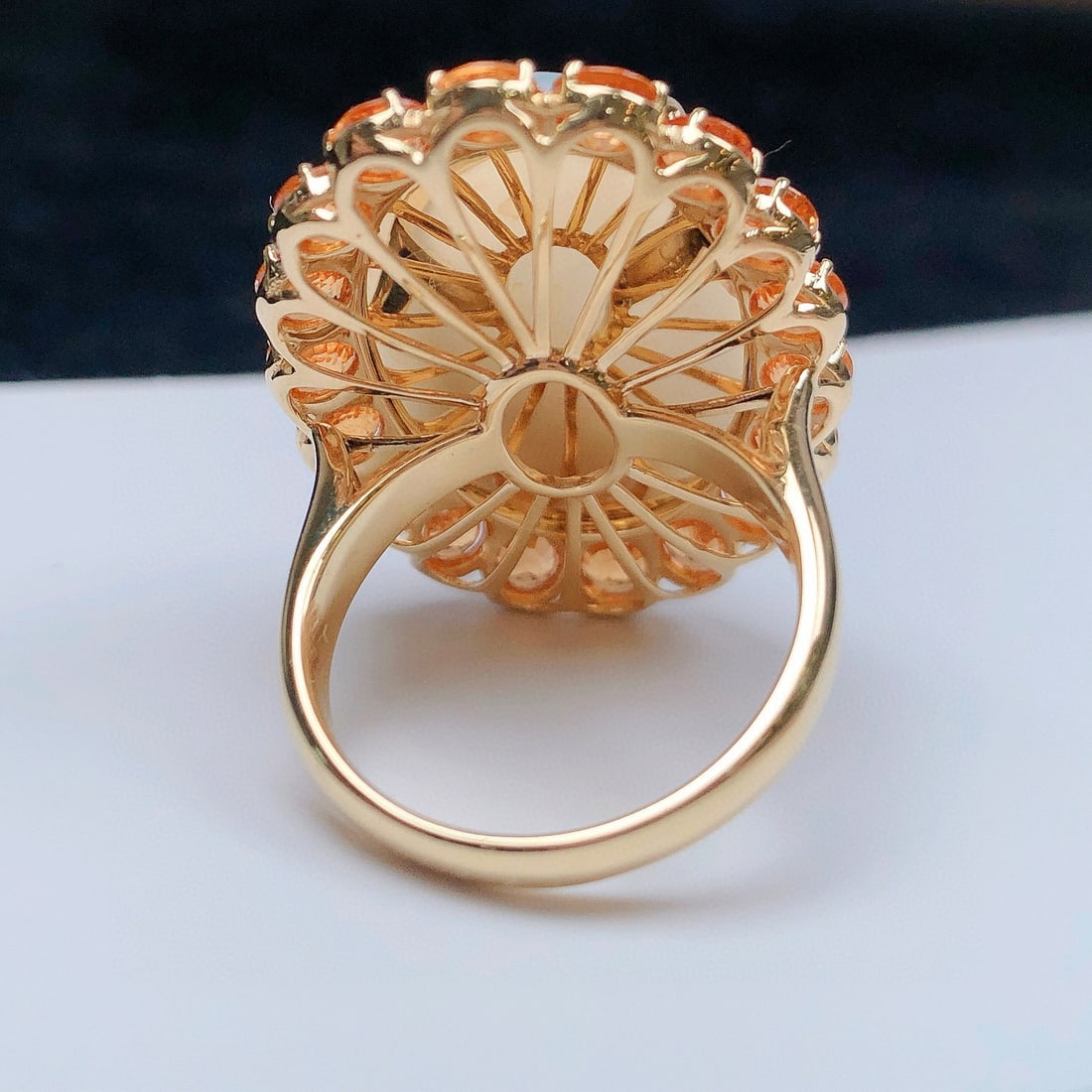14k Gold 15.03 Ctw Natural Opal & Sapphire Ring - 6