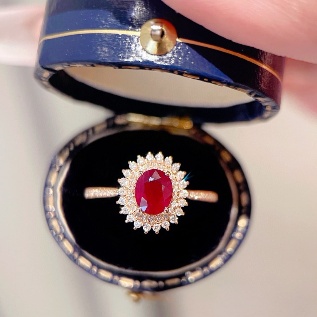 14k Gold 1.05 Ctw Natural Ruby & Diamond Ring - 2