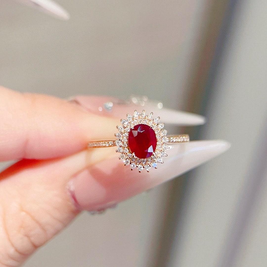 14k Gold 1.05 Ctw Natural Ruby & Diamond Ring - 5