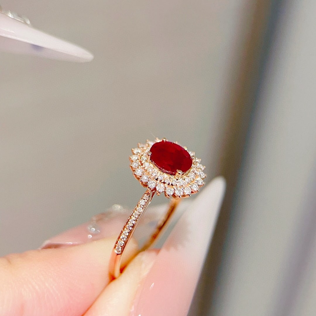 14k Gold 1.05 Ctw Natural Ruby & Diamond Ring - 6