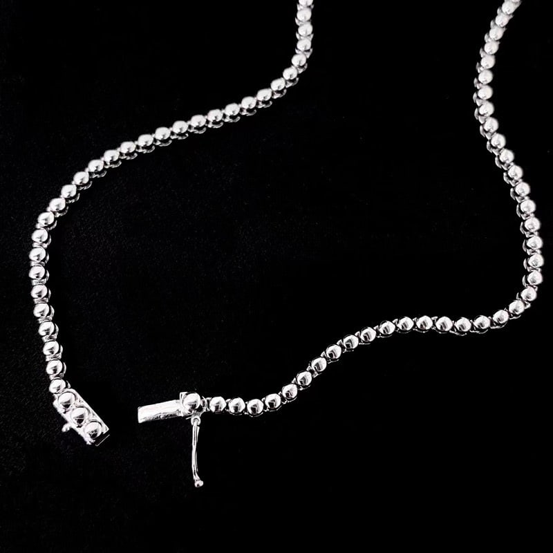14k Gold 4 Ct Natural H Diamond Necklace - 5