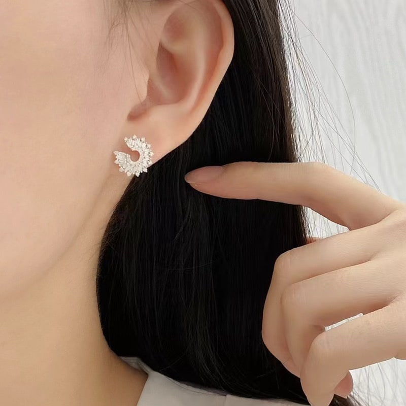 14k Gold 0.5 Ct Natural H Diamond Earrings - 2