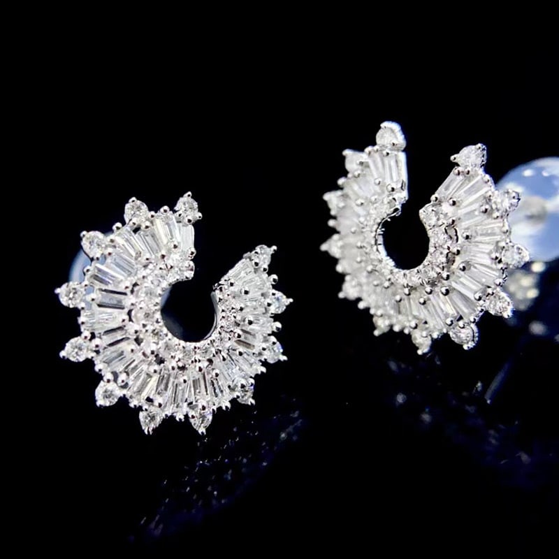 14k Gold 0.5 Ct Natural H Diamond Earrings - 3