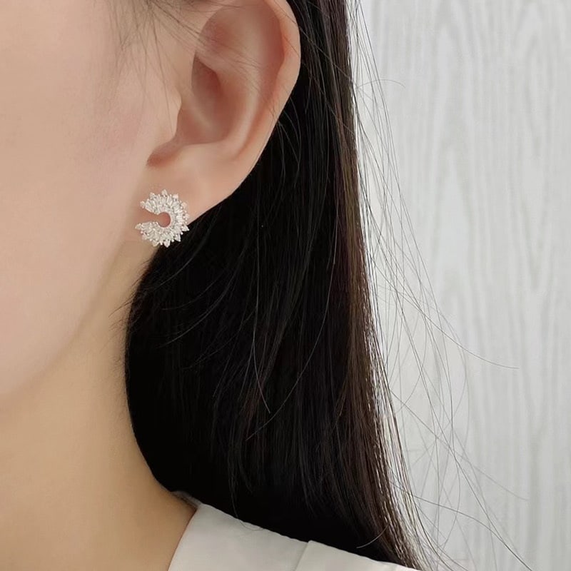 14k Gold 0.5 Ct Natural H Diamond Earrings - 4