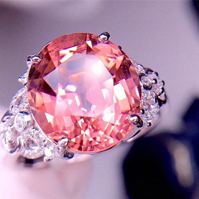 14k Gold 6.85 Ct Natural Tourmaline & Diamond Ring - 3
