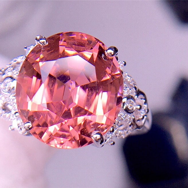 14k Gold 6.85 Ct Natural Tourmaline & Diamond Ring - 5
