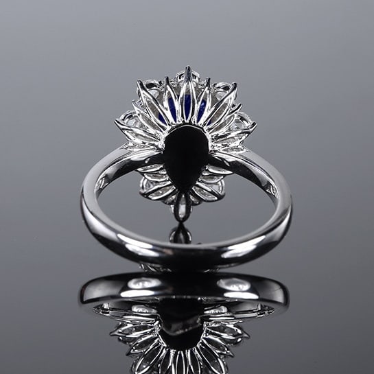 14k Gold 2.46 Ctw Natural Sapphire & Diamond Ring - 4