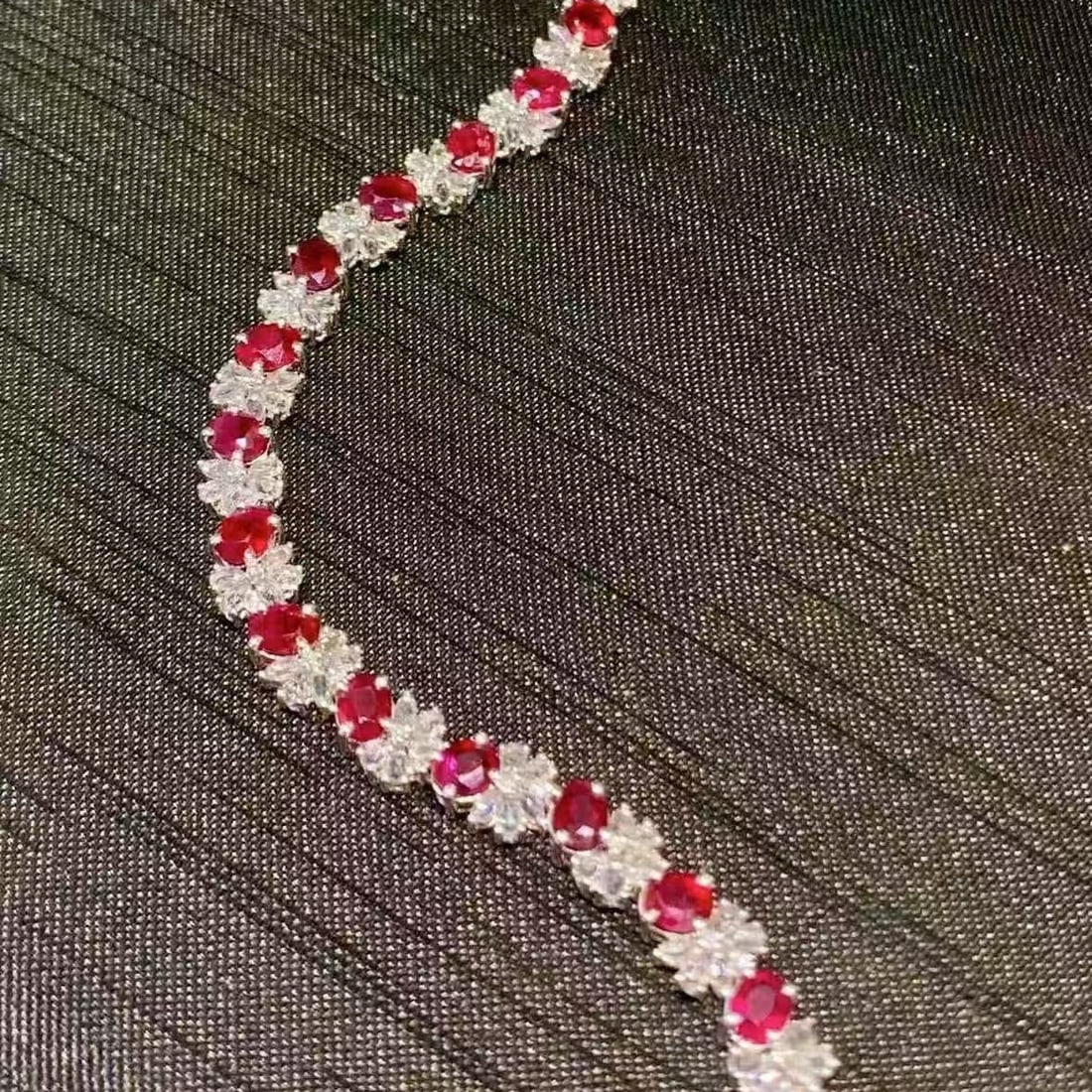 14k Gold 7.5 Ct Natural Ruby & Diamond Bracelet - 3