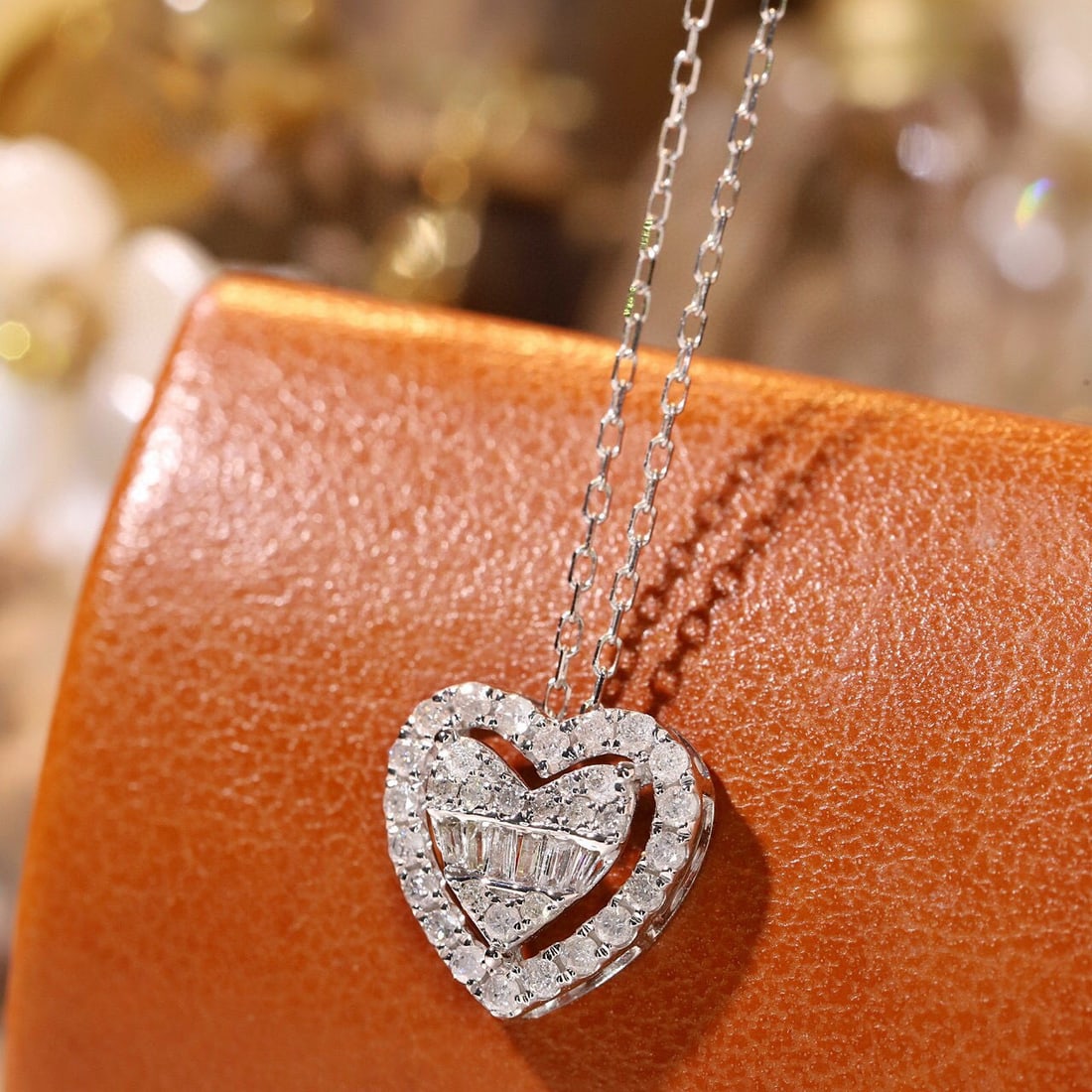 14k Gold 0.35 Ct Natural H Diamond Necklace - 5