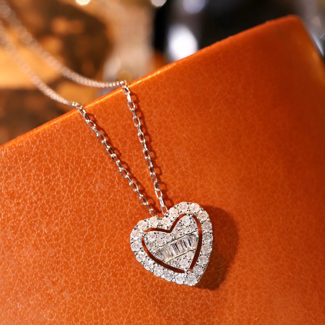 14k Gold 0.35 Ct Natural H Diamond Necklace - 6