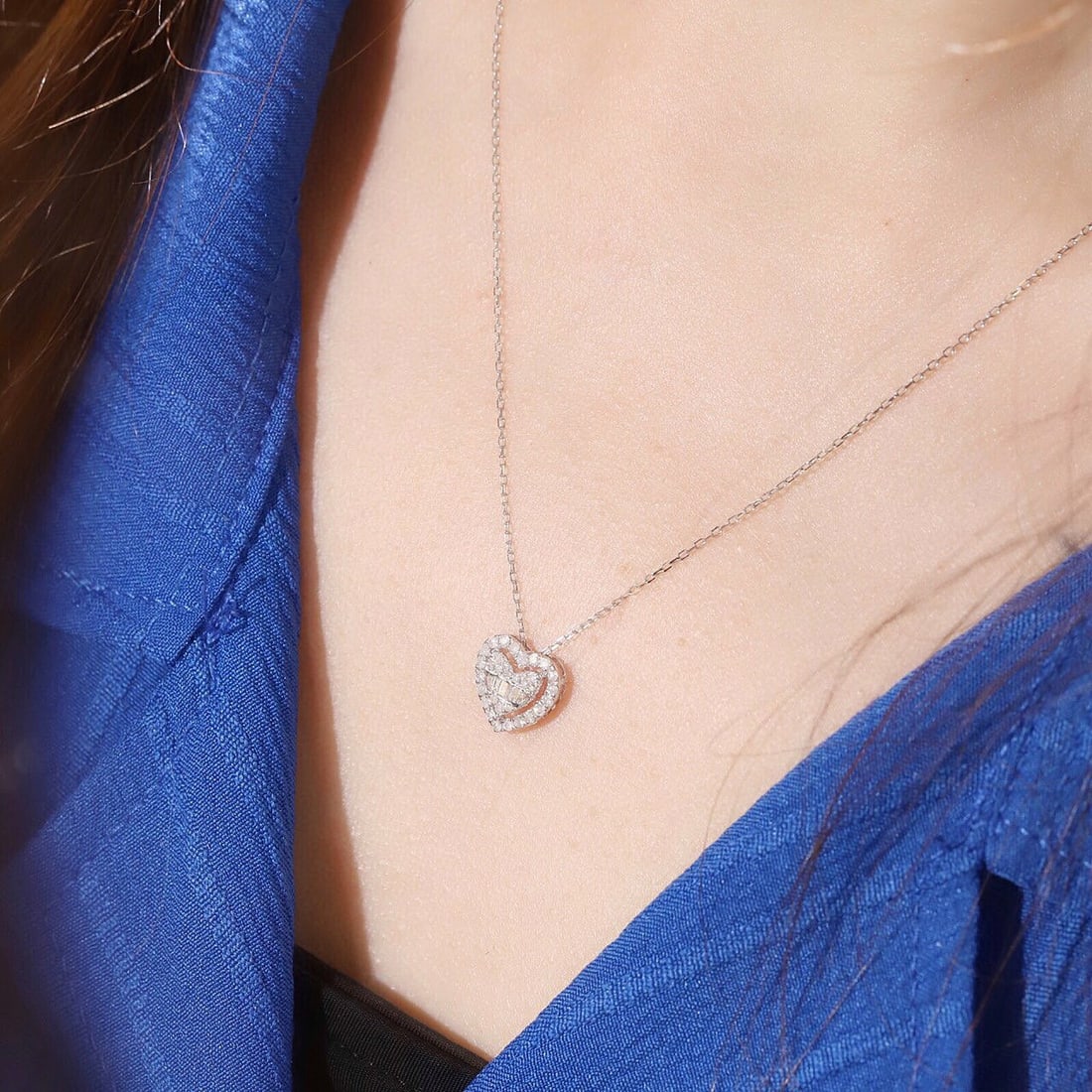 14k Gold 0.35 Ct Natural H Diamond Necklace - 8