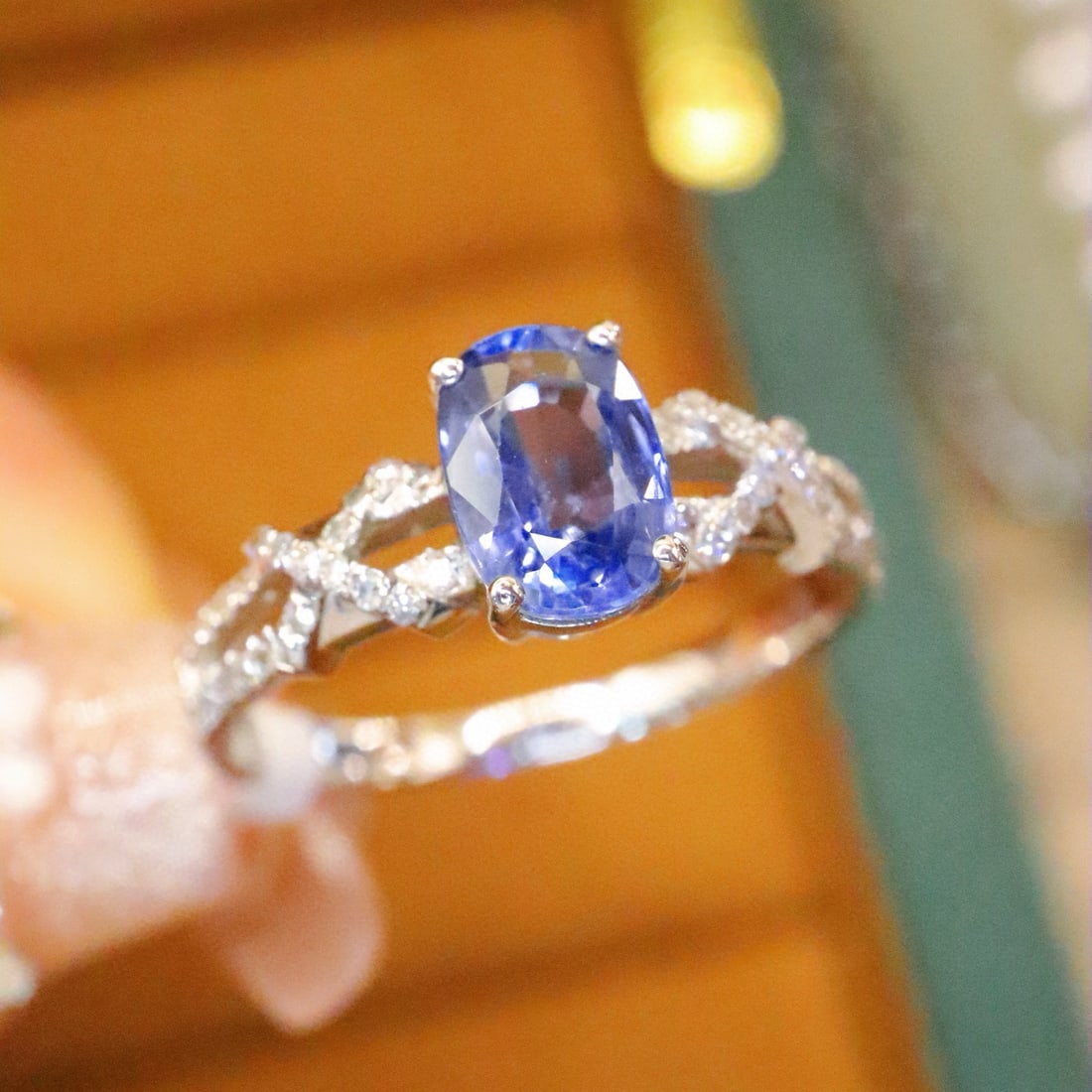 14k Gold 1.44 Ctw Natural Sapphire & Diamond Ring - 4