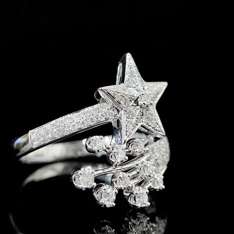 14k Gold 0.4 Ct Natural H Diamond Ring - 2
