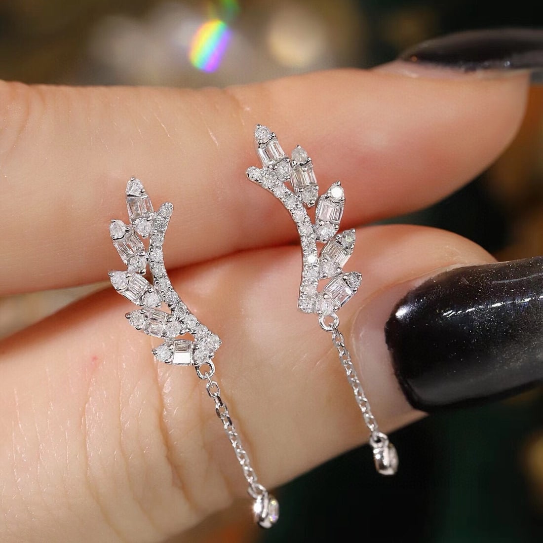 14k Gold 0.4 Ct Natural H Diamond Earrings - 3