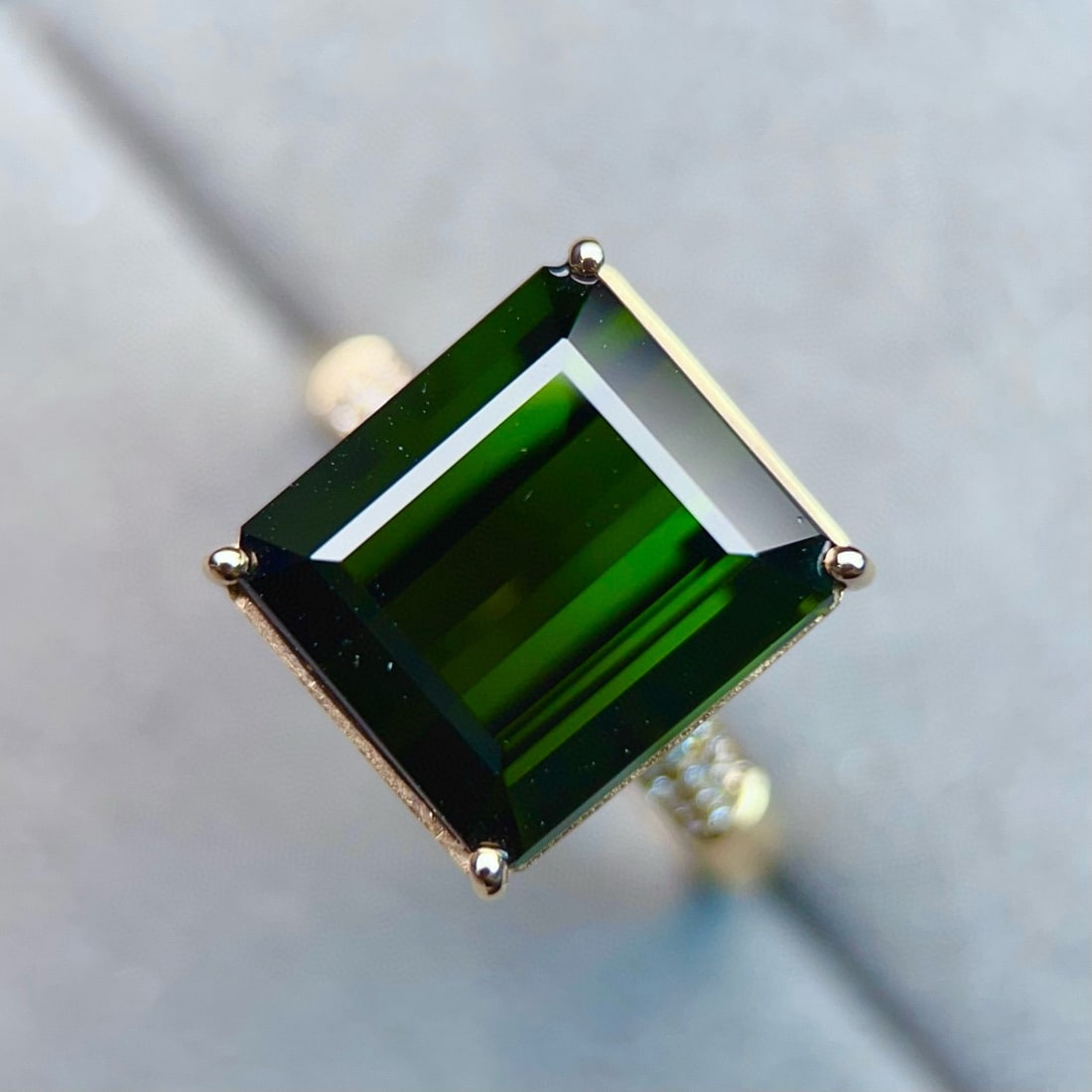 14k Gold 10.29 Ctw Natural Tourmaline & Diamond Ring - 2