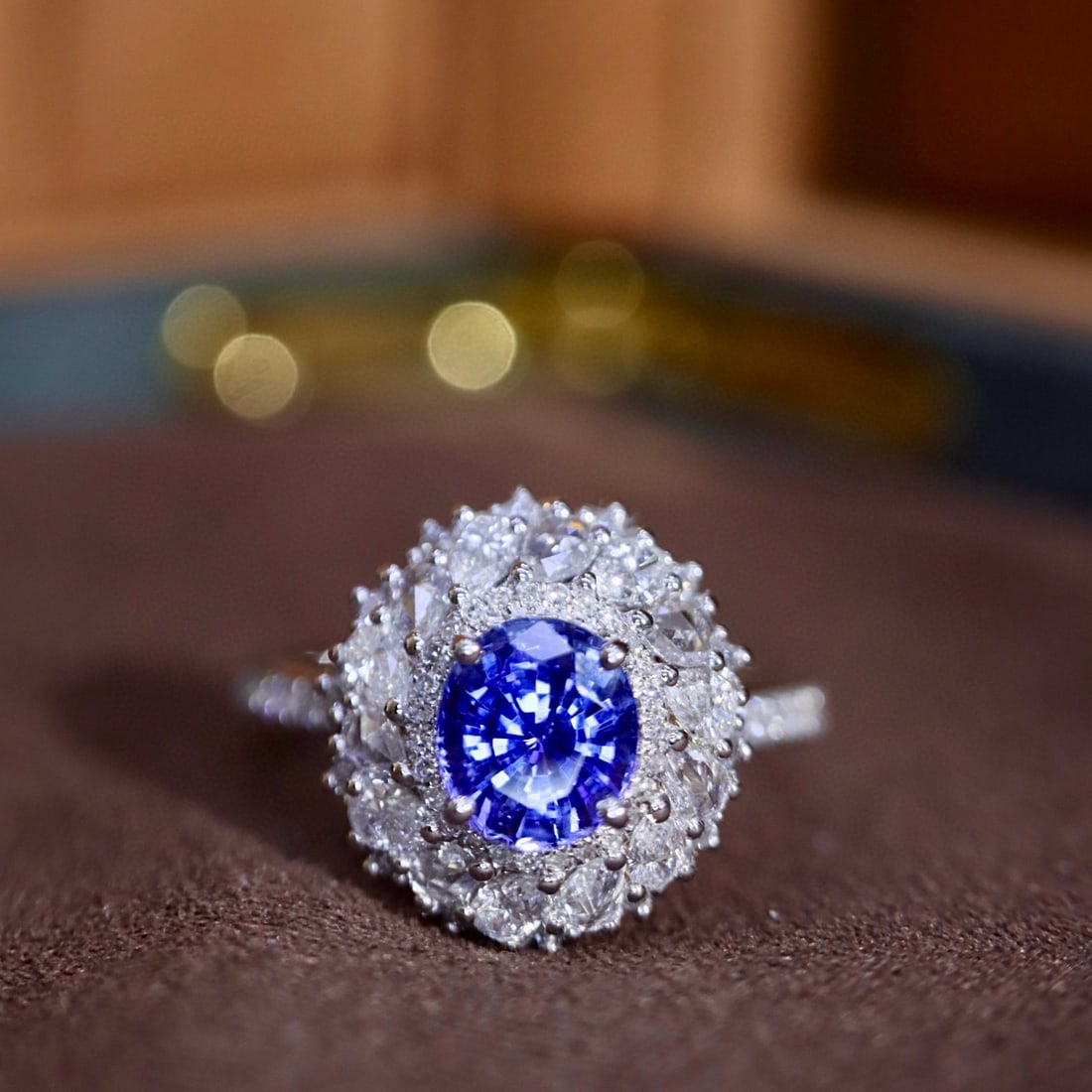 14k Gold 2.18 Ctw Natural Sapphire & Diamond Ring - 3