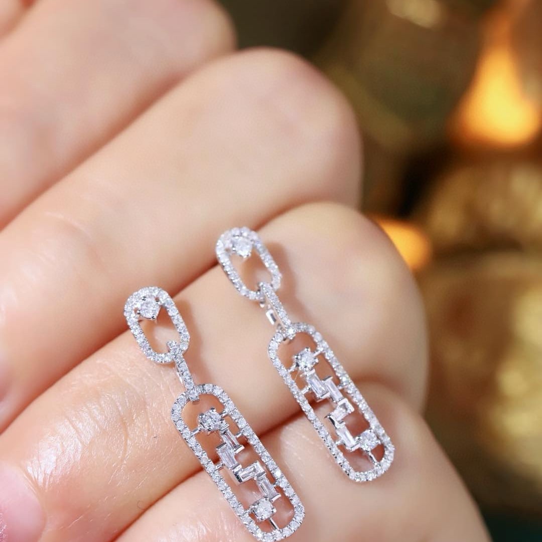 14k Gold 0.5 Ct Natural H Diamond Earrings - 2